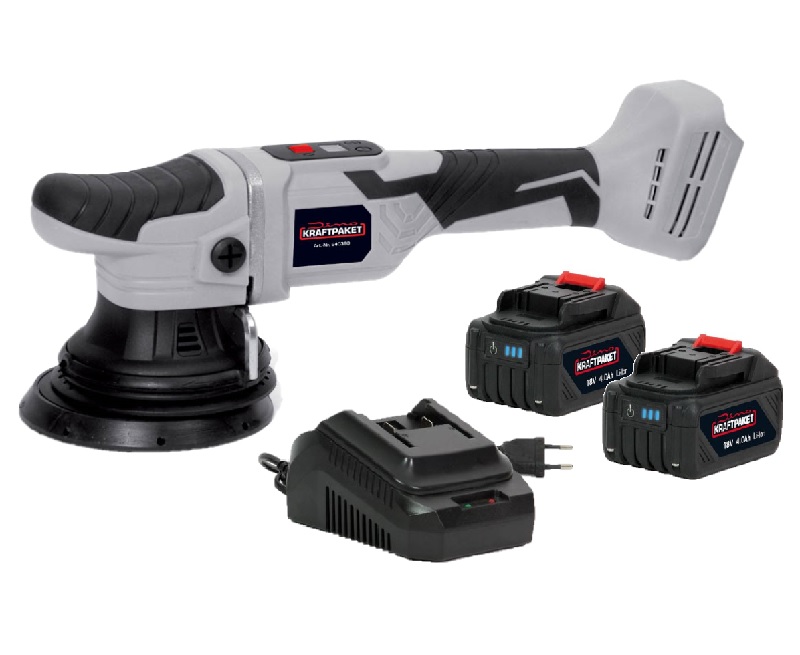 Dino KRAFTPAKET, Bürstenlose Poliermaschine Akku Exzenter Set mit 15mm Hub