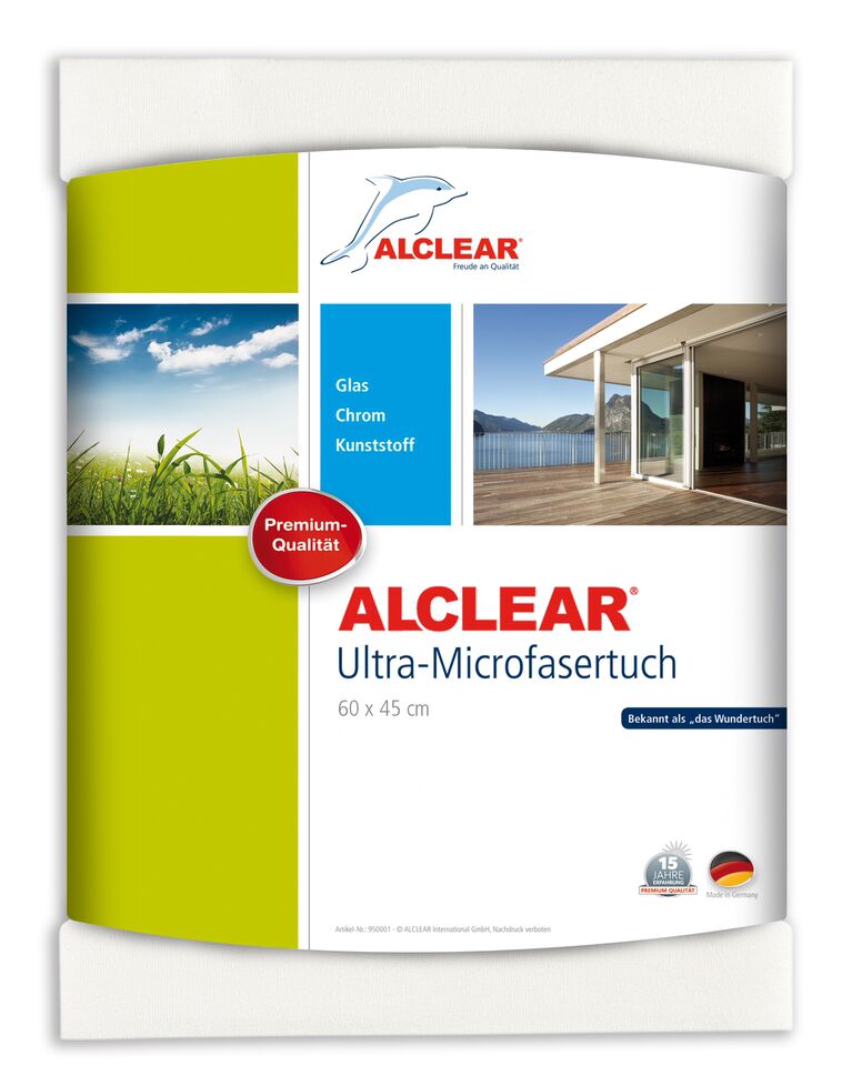 ALCLEAR Ultra Microfaser Glas- und Fenstertuch, 60x45 cm