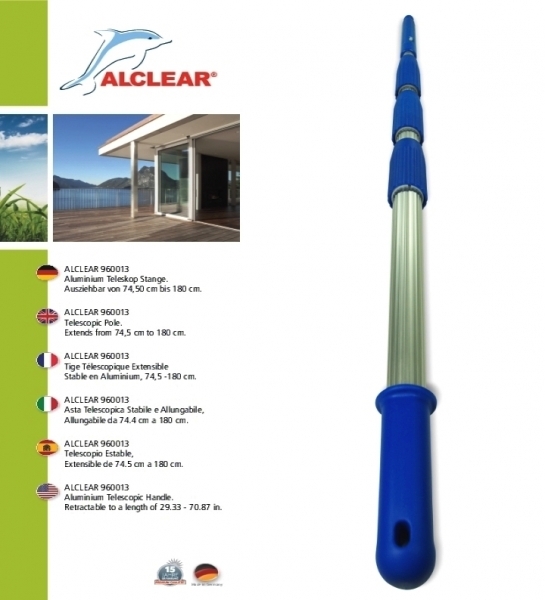 ALCLEAR Teleskop 74 bis180 cm, passend zum Fensterreinigungsset
