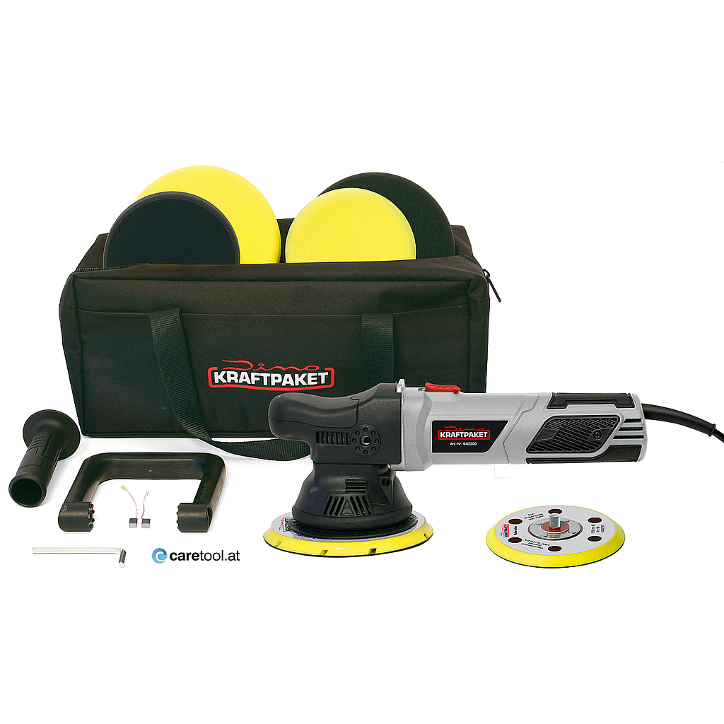Dino Kraftpaket Exzenter-Polierer, XXL-Set, 15 mm, 900 W, 125 + 150mm Stützteller